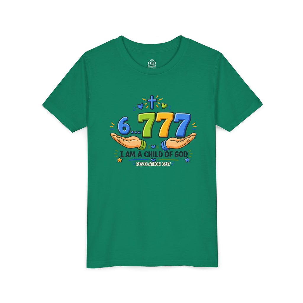 Youth Christian Tee - "6.777 I Am a Child of God" Kids Short Sleeve Shirt