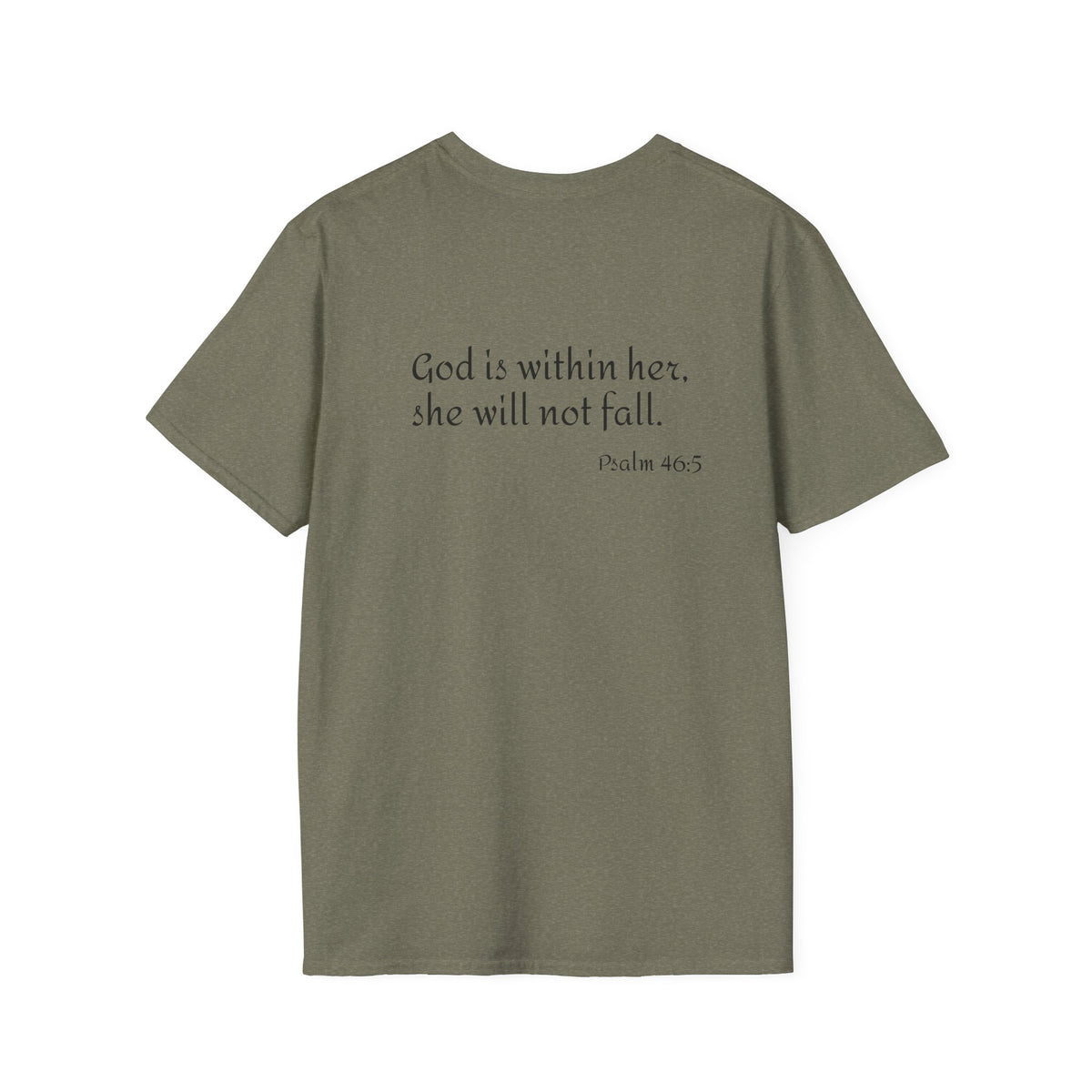 Personalized Mama T-Shirt — 'God is within her, she will not fall' Psalm 46:5 Christian Mom Tee