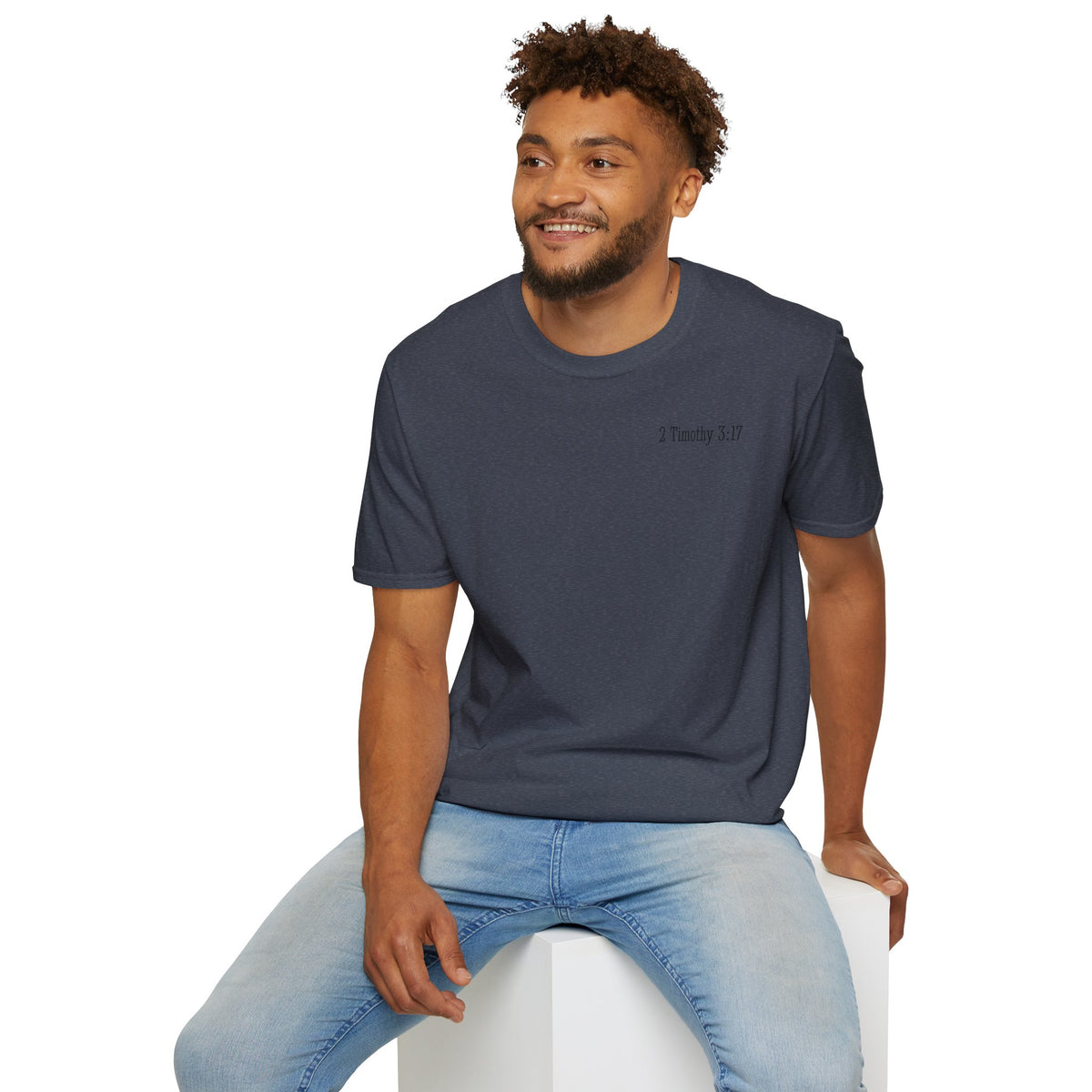 Equipped Cross T-Shirt — Christian Faith Shirt with 'Equipped' Back Print and 2 Timothy 3:17 Chest