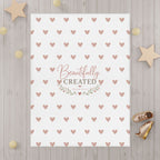 Toddler Blanket - "Beautifully Created" Pink Heart Baby Throw | Soft Nursery Blanket Gift