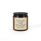 Customizable Scented Soy Candle in Amber Jar — Personalized Label, Multi-Size