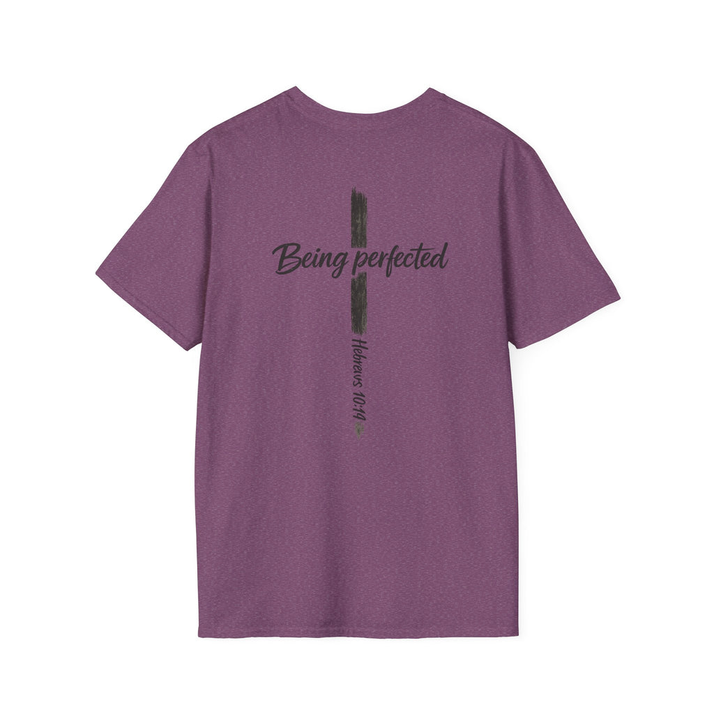 Being perfected T-Shirt — Inspirational Christian Cross Tee (Hebrews 10:14)