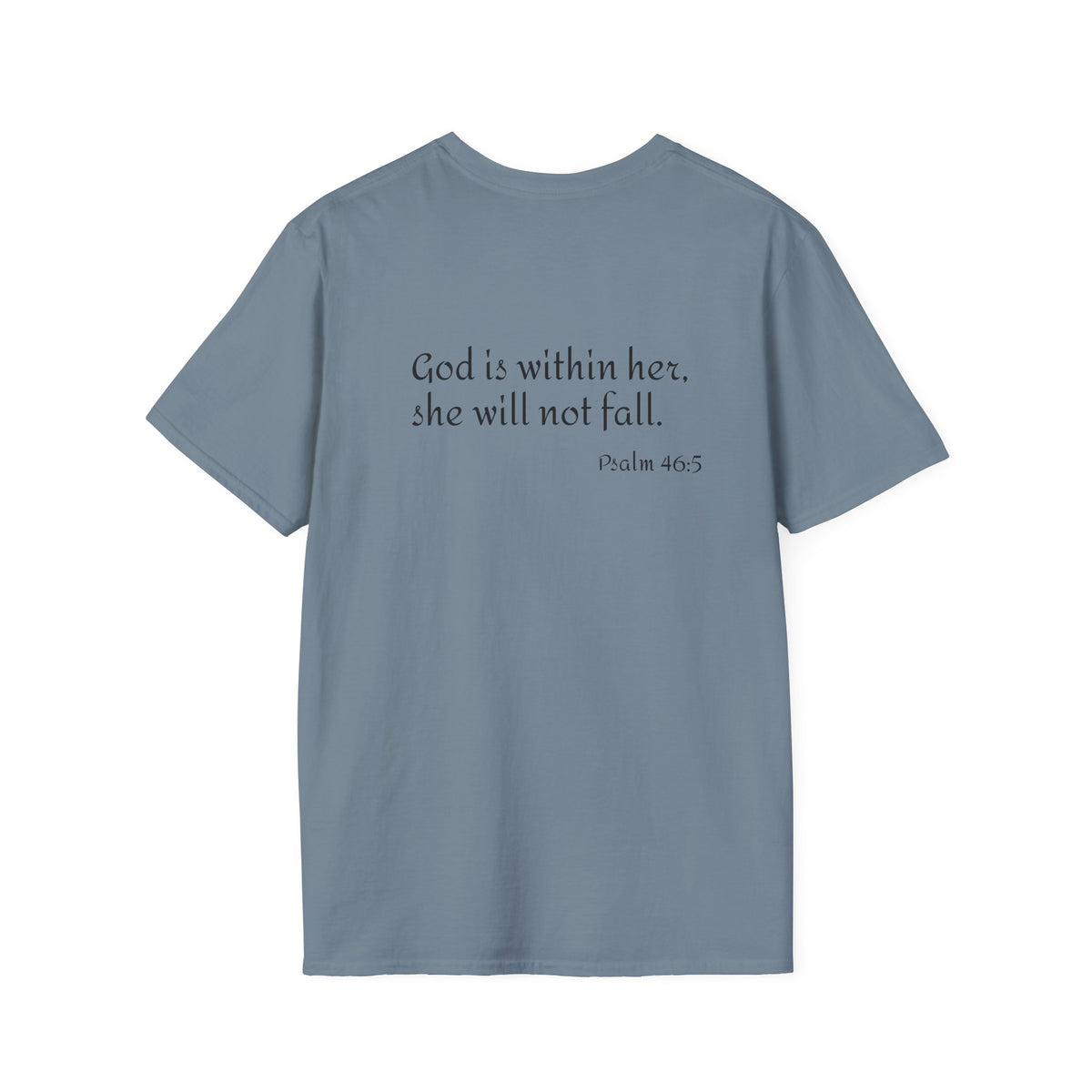 Personalized Mama T-Shirt — 'God is within her, she will not fall' Psalm 46:5 Christian Mom Tee