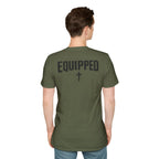 Equipped Cross T-Shirt — Christian Faith Shirt with 'Equipped' Back Print and 2 Timothy 3:17 Chest