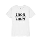 Youth Tee — "Iron Sharpens Iron" Proverbs 27:17 Christian Shirt
