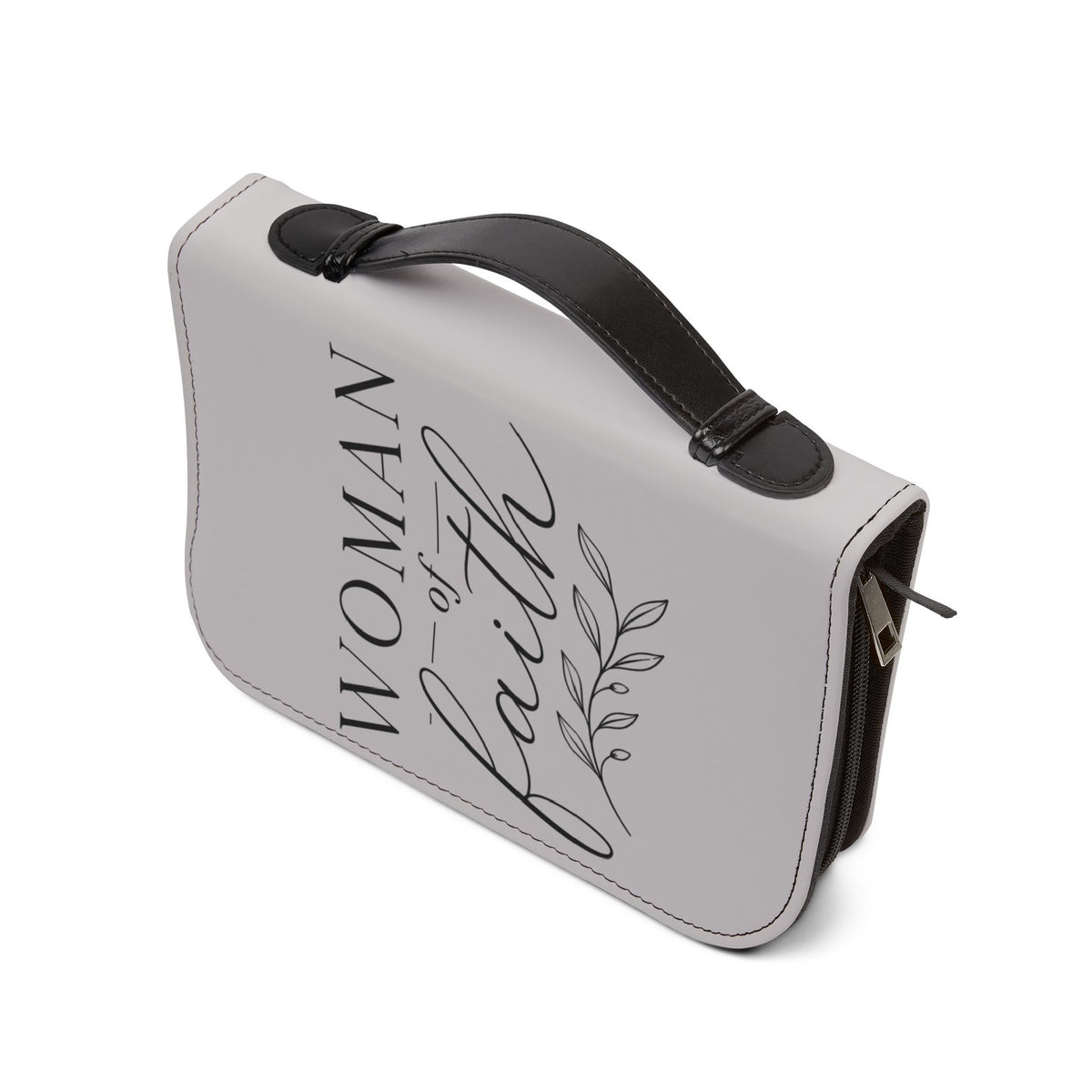 Woman of Faith Bible Cover — Zippered Leatherette Bible Case for Women