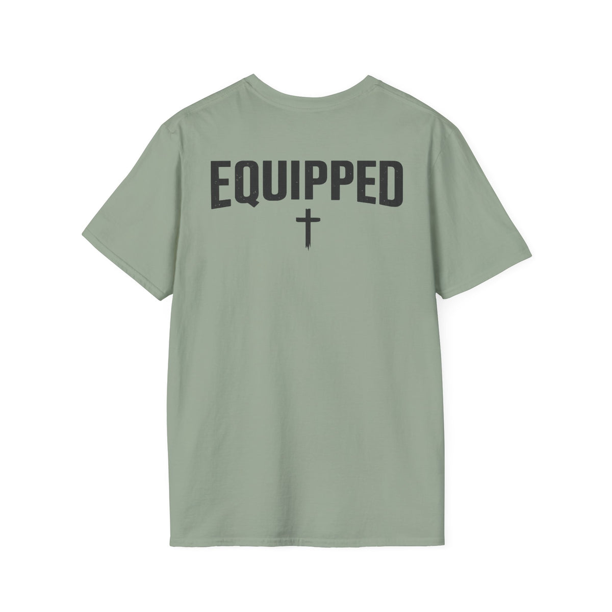 Equipped Cross T-Shirt — Christian Faith Shirt with 'Equipped' Back Print and 2 Timothy 3:17 Chest
