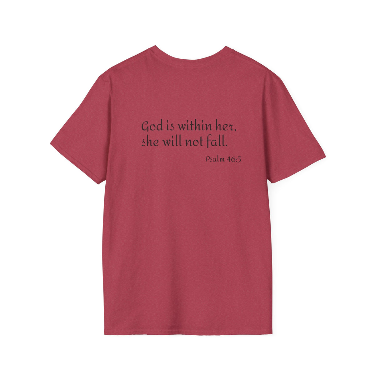 Personalized Mama T-Shirt — 'God is within her, she will not fall' Psalm 46:5 Christian Mom Tee