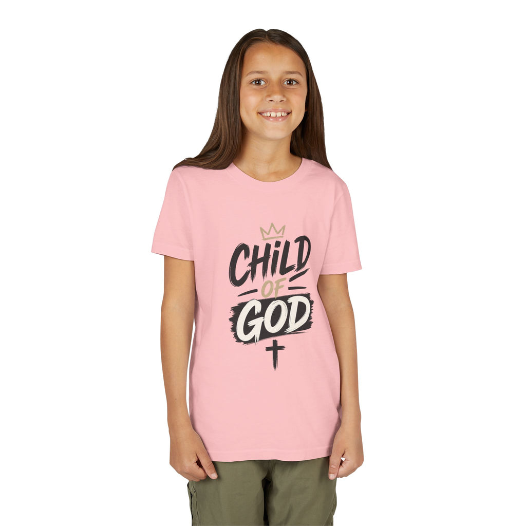 Child of God Youth Tee — Christian Kids Short Sleeve Shirt (faith, baptism, Sunday School)