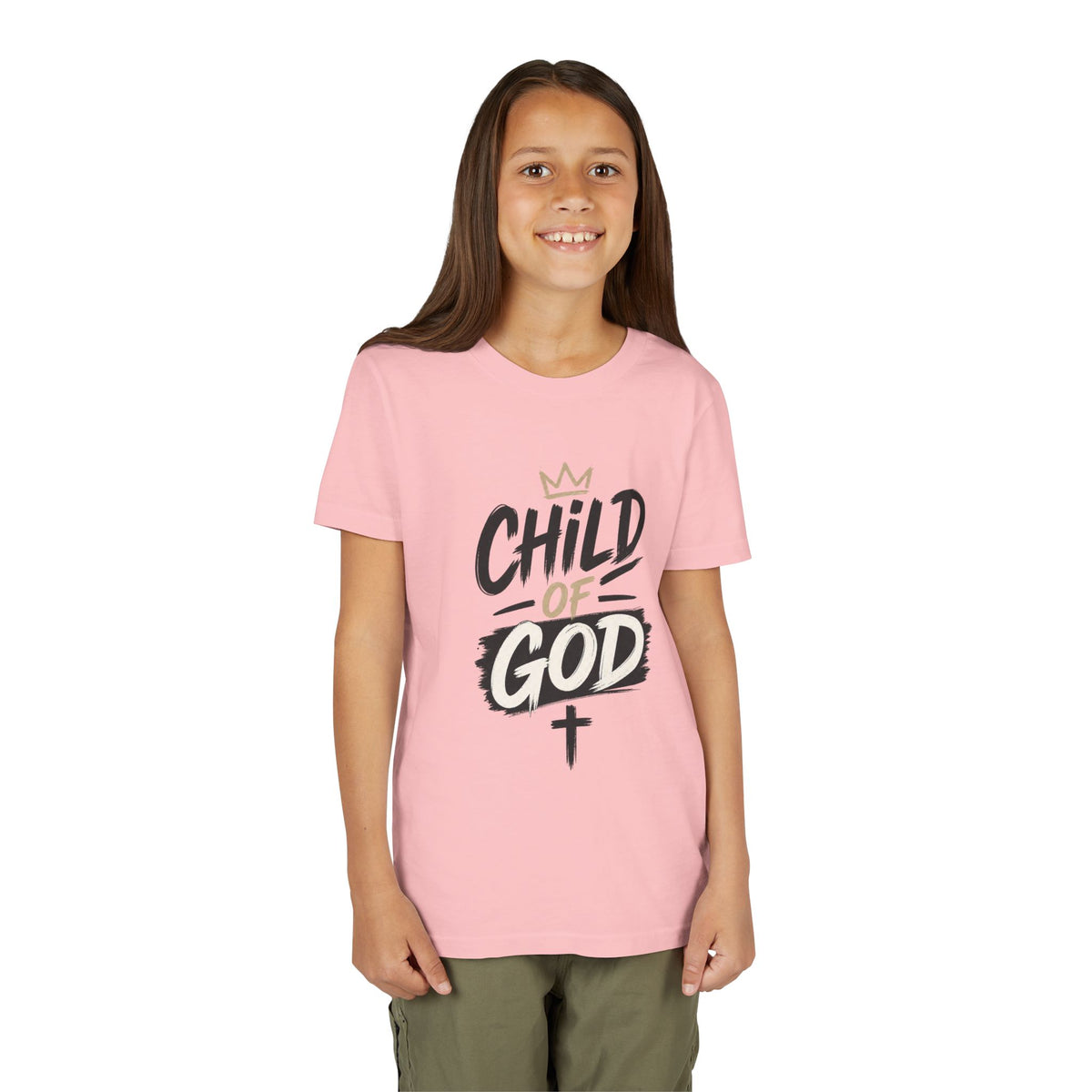 Child of God Youth Tee — Christian Kids Short Sleeve Shirt (faith, baptism, Sunday School)