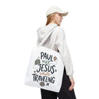 Tote Bag — "Paul Met Jesus While Traveling" Christian Travel Tote