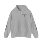 Christian Hoodie — "Ephesians 1:7" Cross Front, "But Forgiven." Back, "Not Finished / Not Perfect" Sleeve
