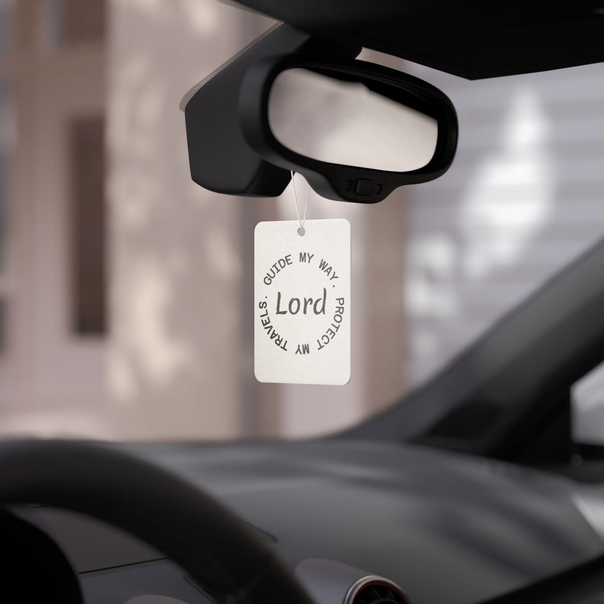 Car Air Freshener — "Lord, Guide My Way, Protect My Travels" Religious Scented Air Freshener