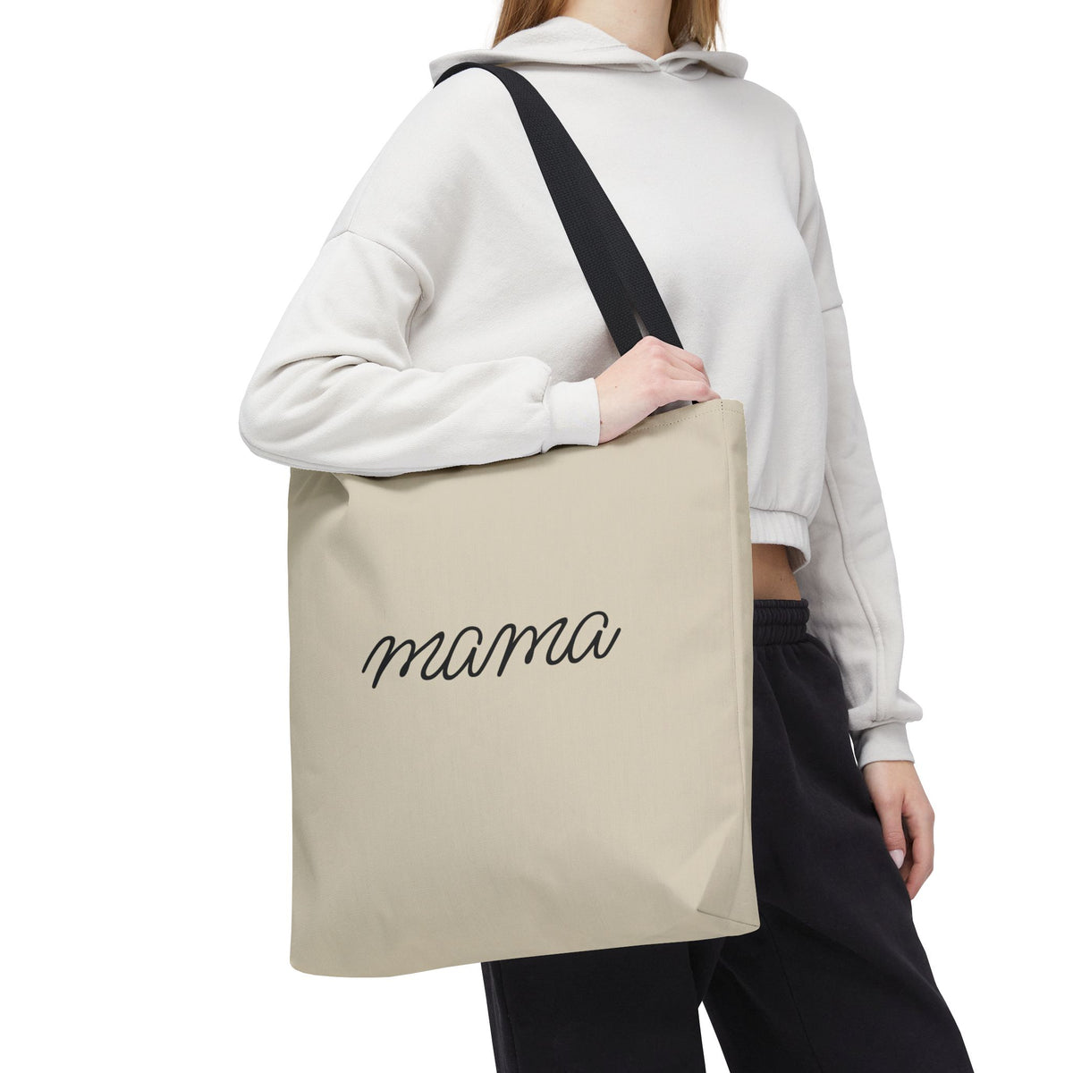 Mama Tote Bag — "God is within her; She will not fall" Script Canvas Tote