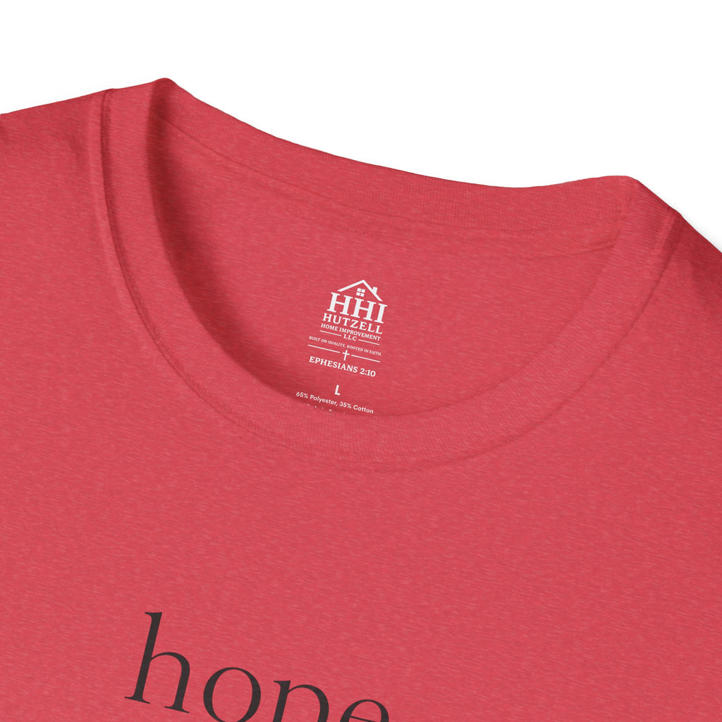 T-Shirt — 'hope' Script Tee with Cross Minimalist Christian Faith Design