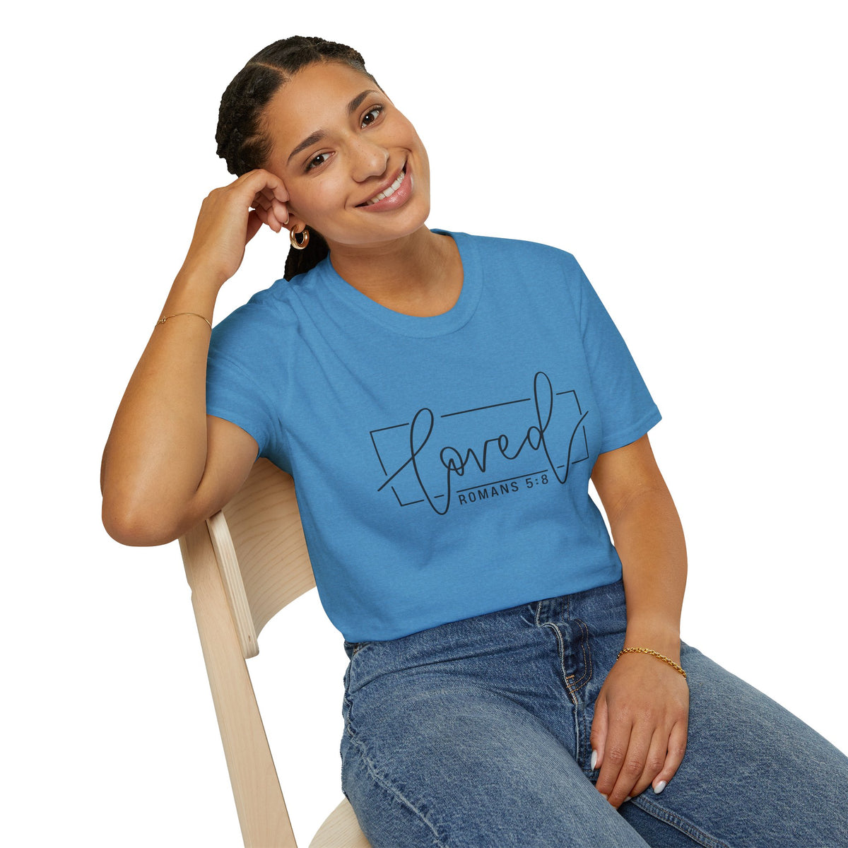 Loved Romans 5:8 Christian T-Shirt | Minimalist Faith Graphic Tee