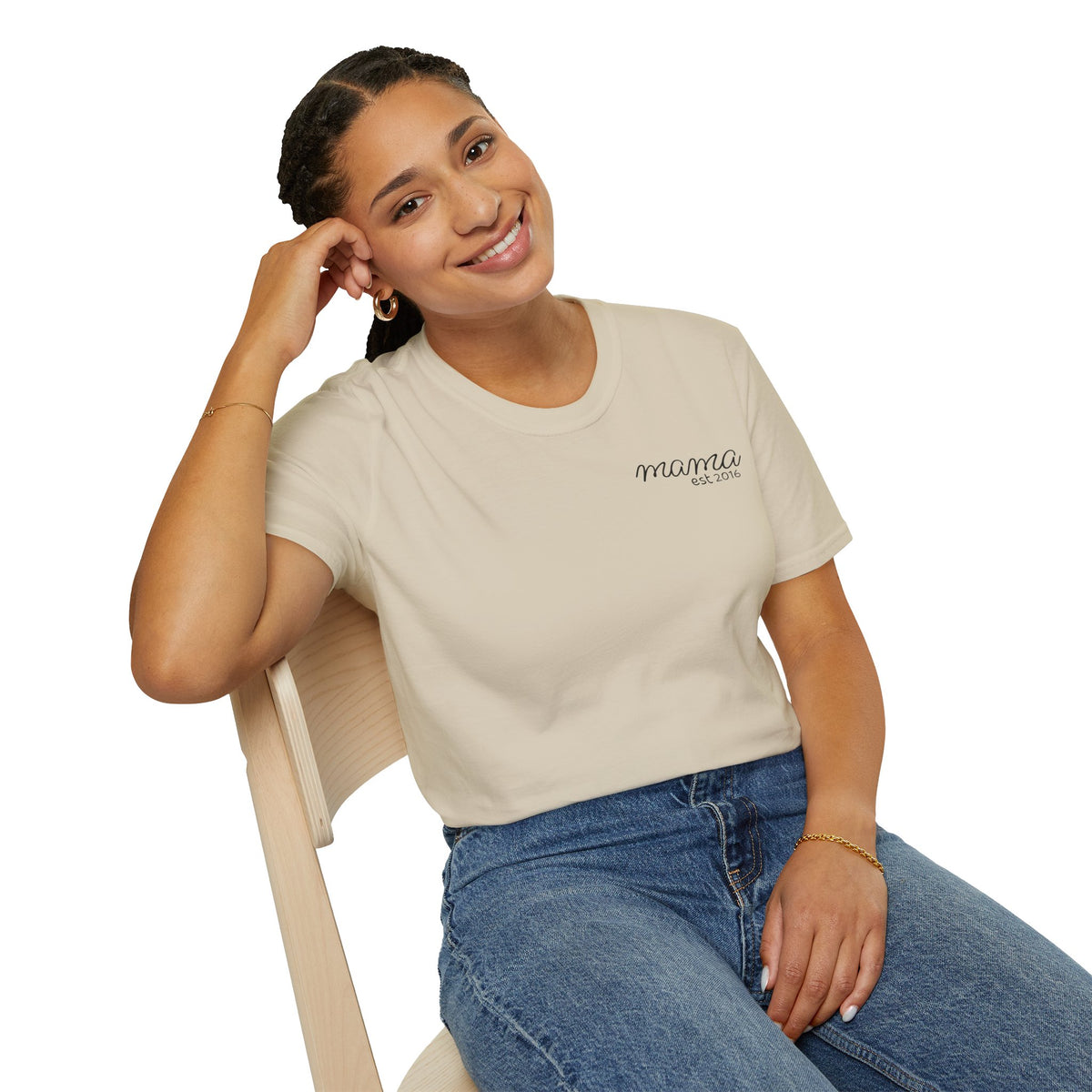 Personalized Mama T-Shirt — 'God is within her, she will not fall' Psalm 46:5 Christian Mom Tee