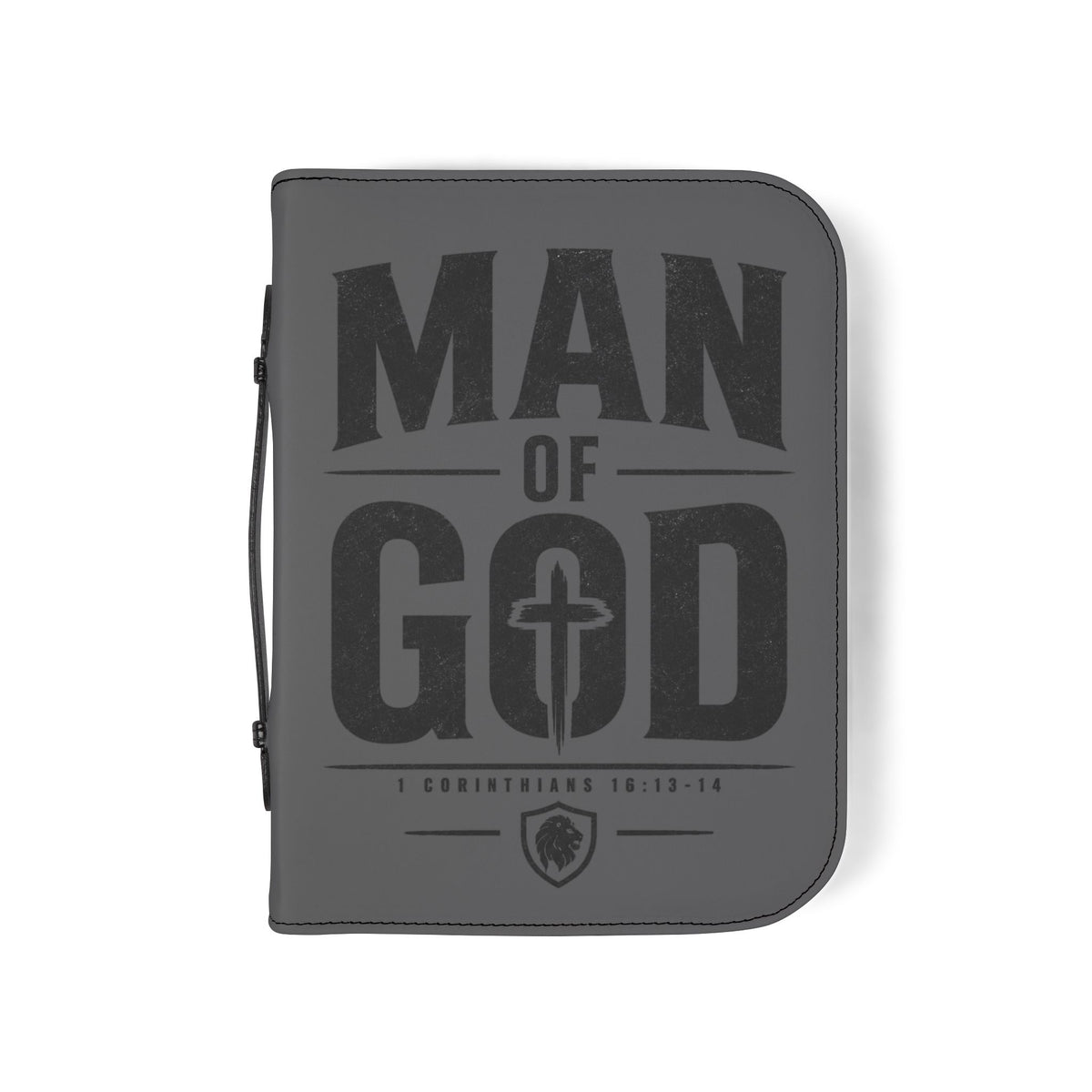 Man of God Zippered Bible Cover — Men’s Christian Bible Case with Cross Design (1 Corinthians 16:13-14)