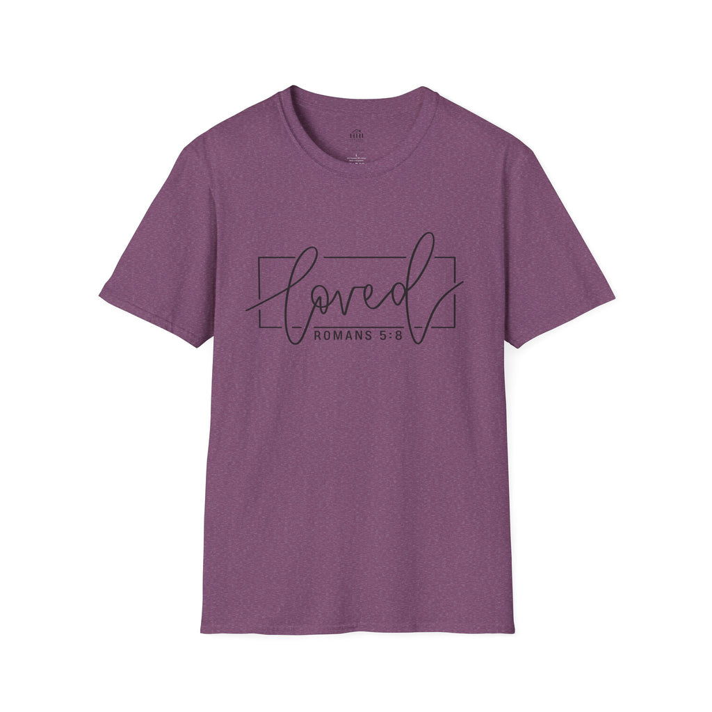 Loved Romans 5:8 Christian T-Shirt | Minimalist Faith Graphic Tee
