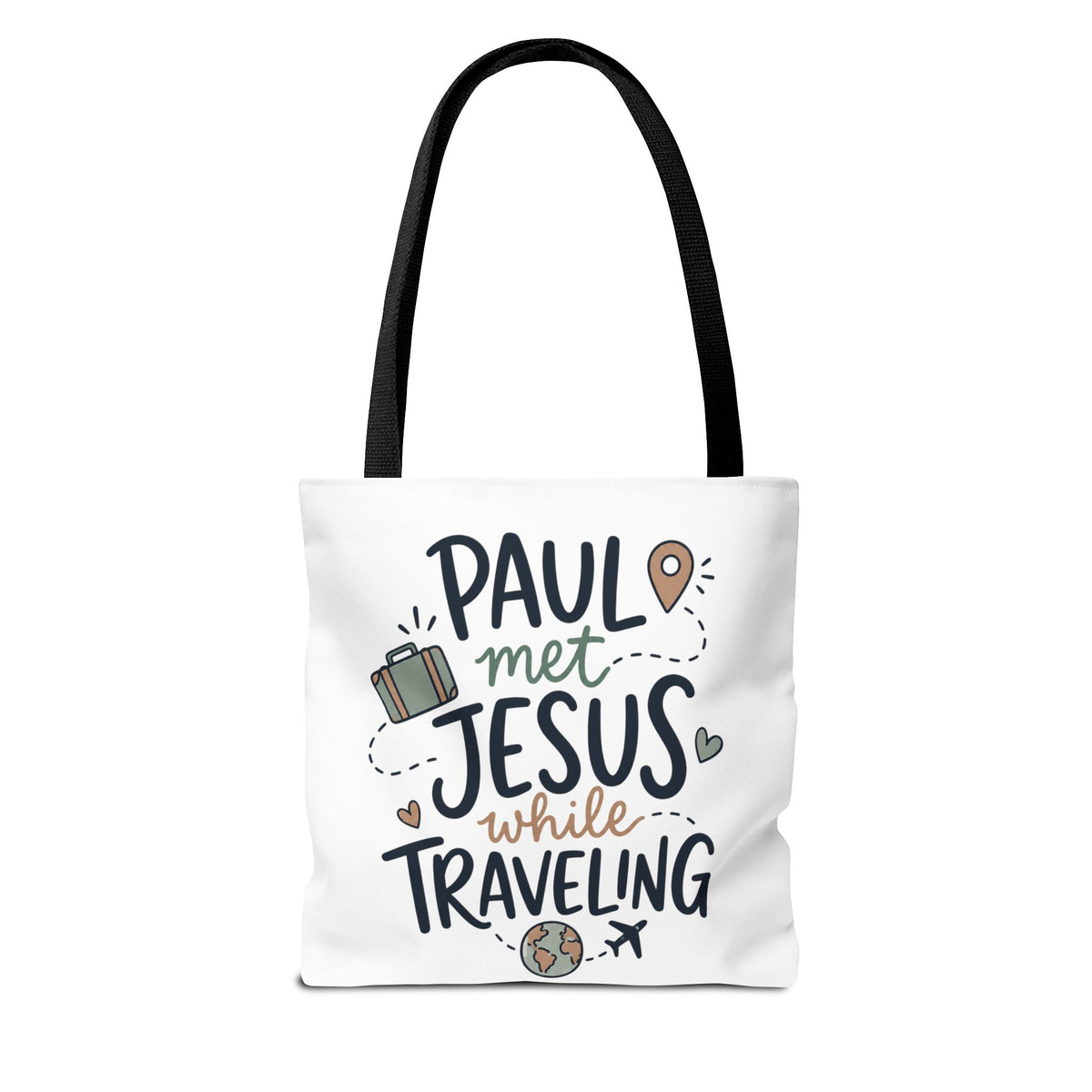 Tote Bag — "Paul Met Jesus While Traveling" Christian Travel Tote