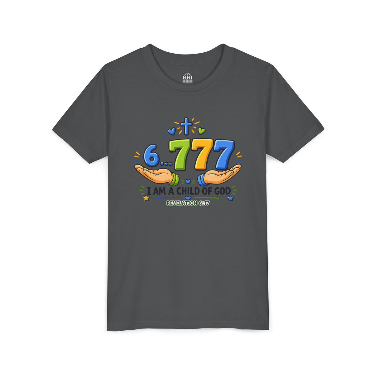 Youth Christian Tee - "6.777 I Am a Child of God" Kids Short Sleeve Shirt