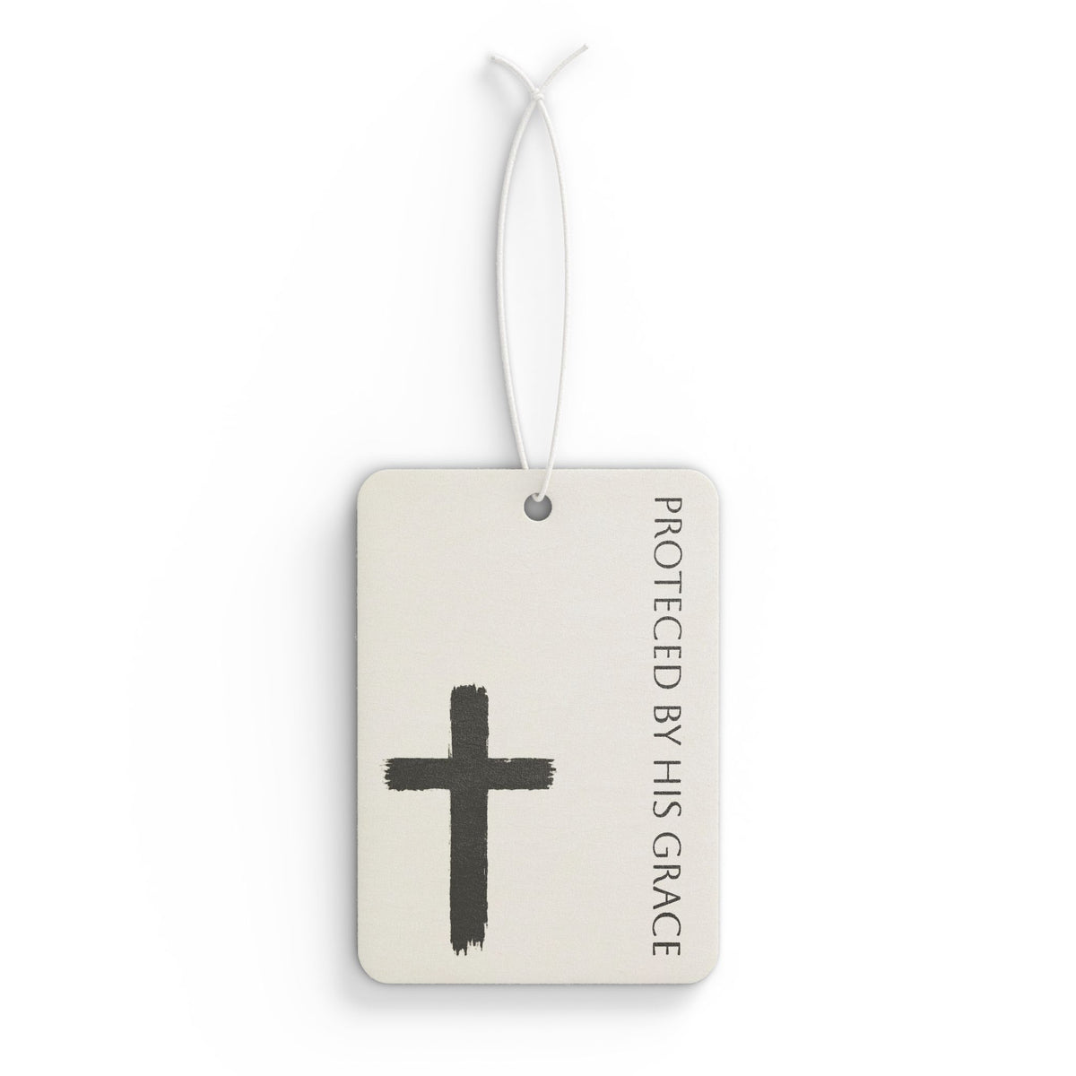 Car Air Freshener — "Protected by His Grace" Cross Scented Tag