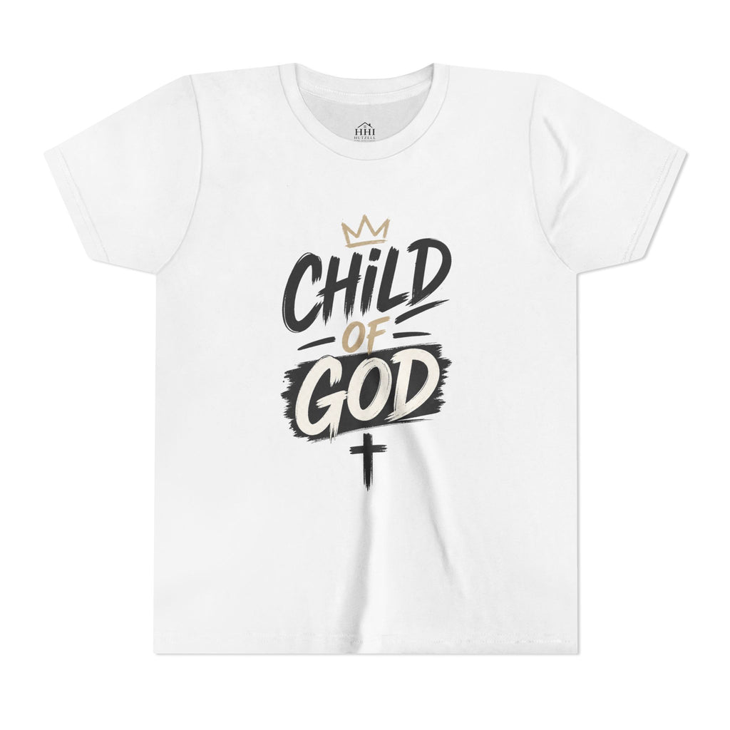 Child of God Youth Tee — Christian Kids Short Sleeve Shirt (faith, baptism, Sunday School)