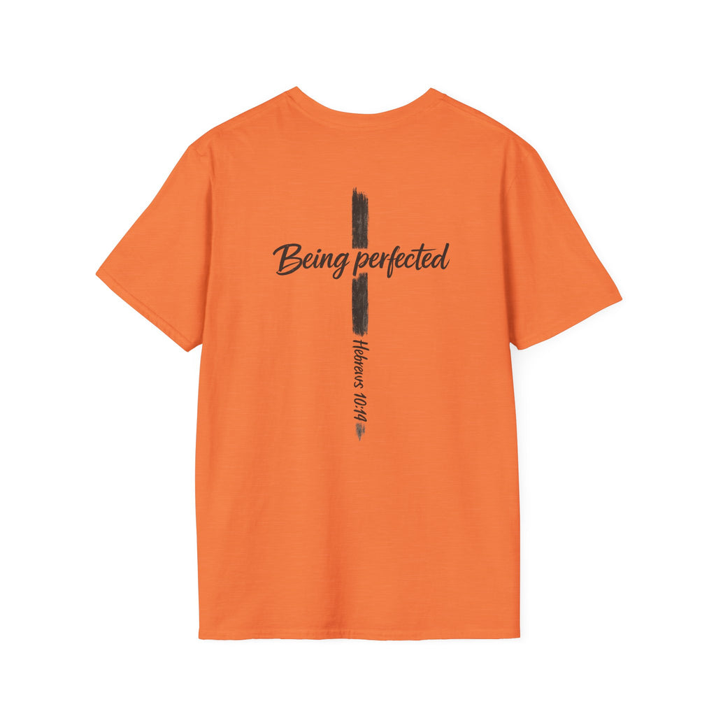 Being perfected T-Shirt — Inspirational Christian Cross Tee (Hebrews 10:14)