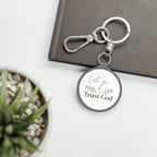 Trust God Keyring Tag — "Let Go... Trust God" Inspirational Christian Keychain