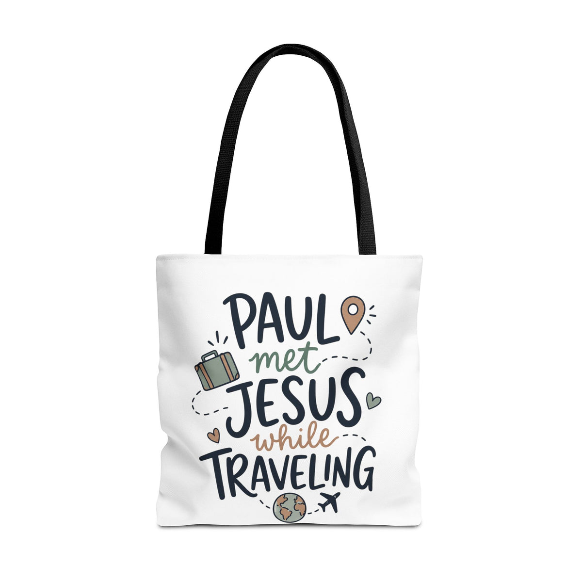 Tote Bag — "Paul Met Jesus While Traveling" Christian Travel Tote
