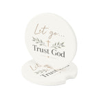 Let Go Trust God Soapstone Car Coaster
