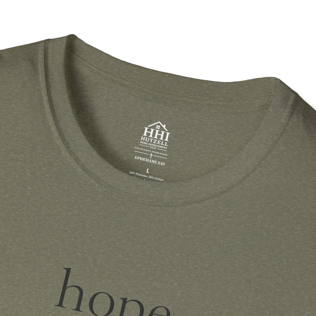 T-Shirt — 'hope' Script Tee with Cross Minimalist Christian Faith Design
