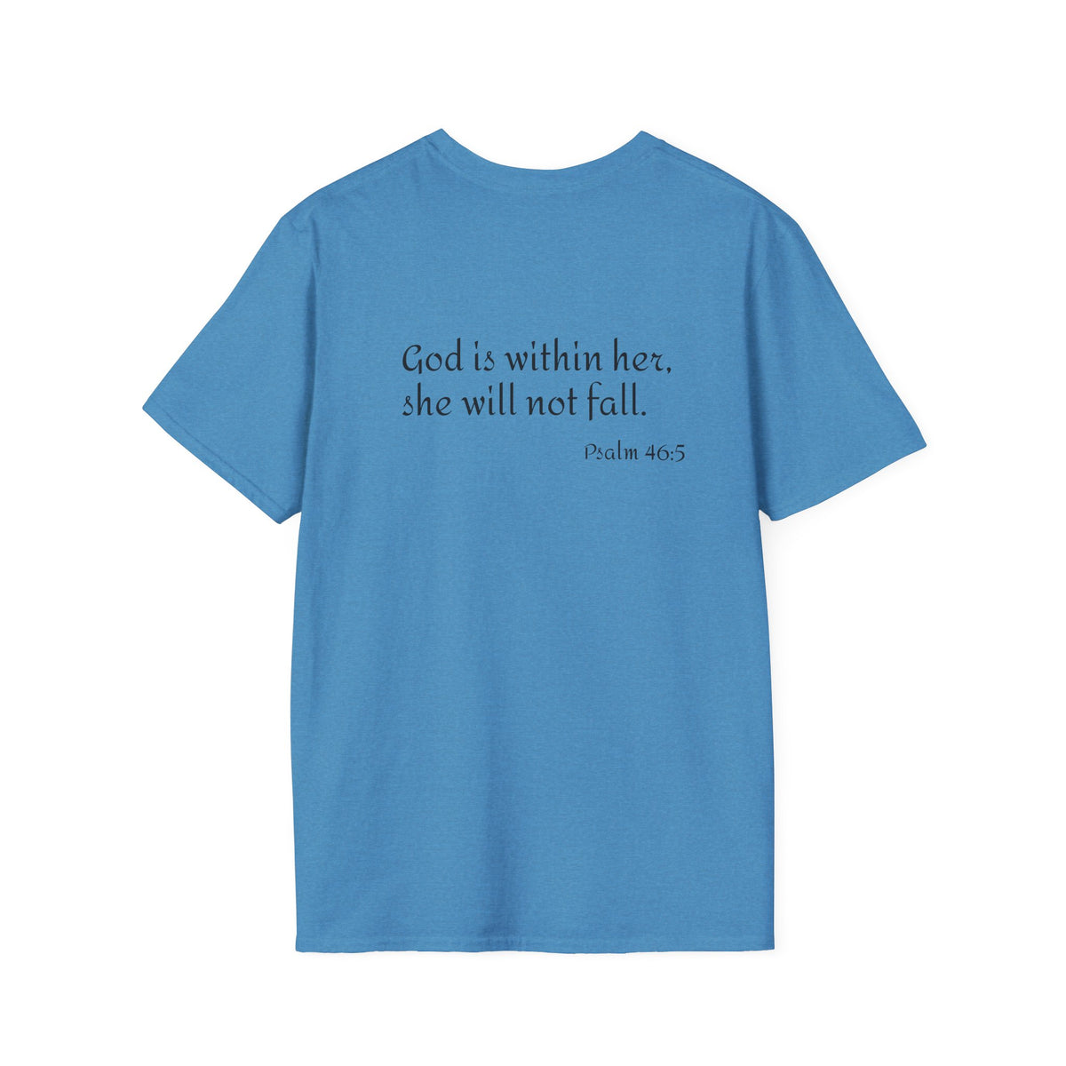Personalized Mama T-Shirt — 'God is within her, she will not fall' Psalm 46:5 Christian Mom Tee