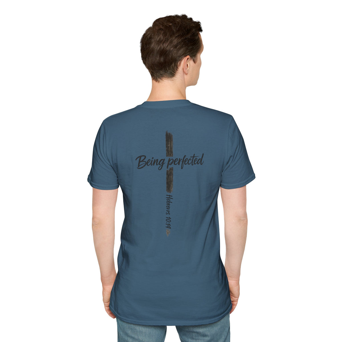 Being perfected T-Shirt — Inspirational Christian Cross Tee (Hebrews 10:14)