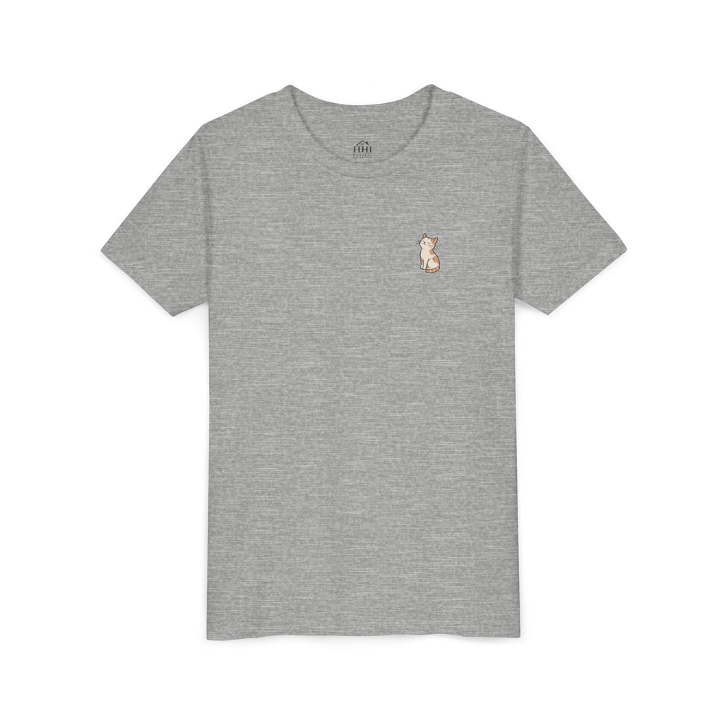 Youth Tee — "Paws and Prayers" Cat Graphic