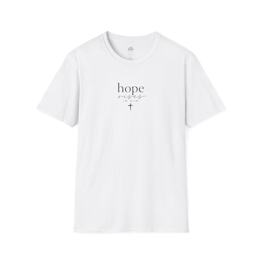 T-Shirt — 'hope' Script Tee with Cross Minimalist Christian Faith Design