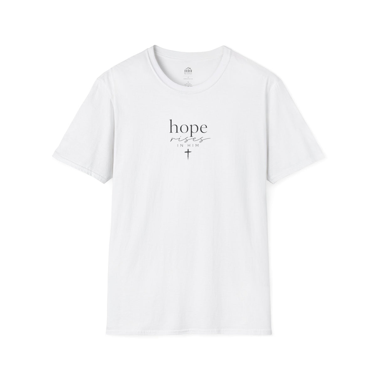 T-Shirt — 'hope' Script Tee with Cross Minimalist Christian Faith Design