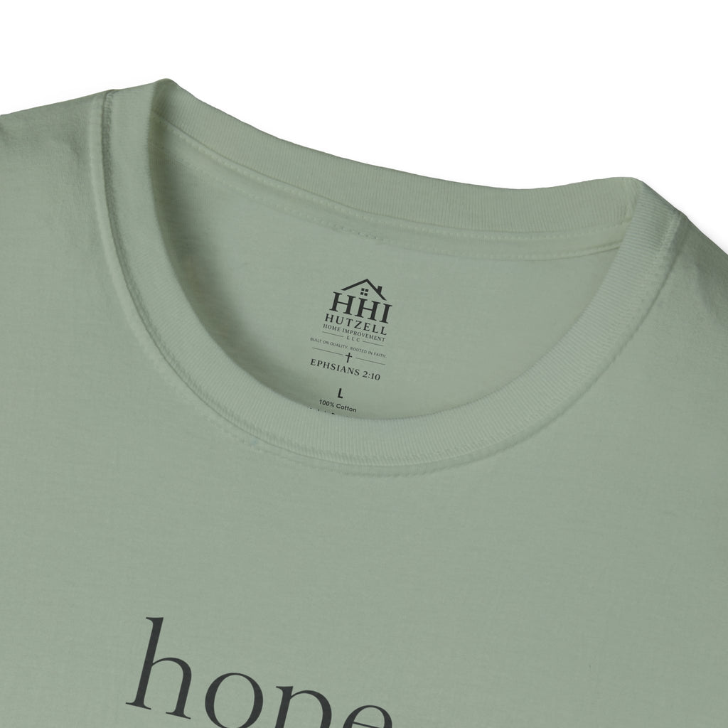 T-Shirt — 'hope' Script Tee with Cross Minimalist Christian Faith Design