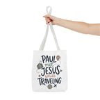Tote Bag — "Paul Met Jesus While Traveling" Christian Travel Tote