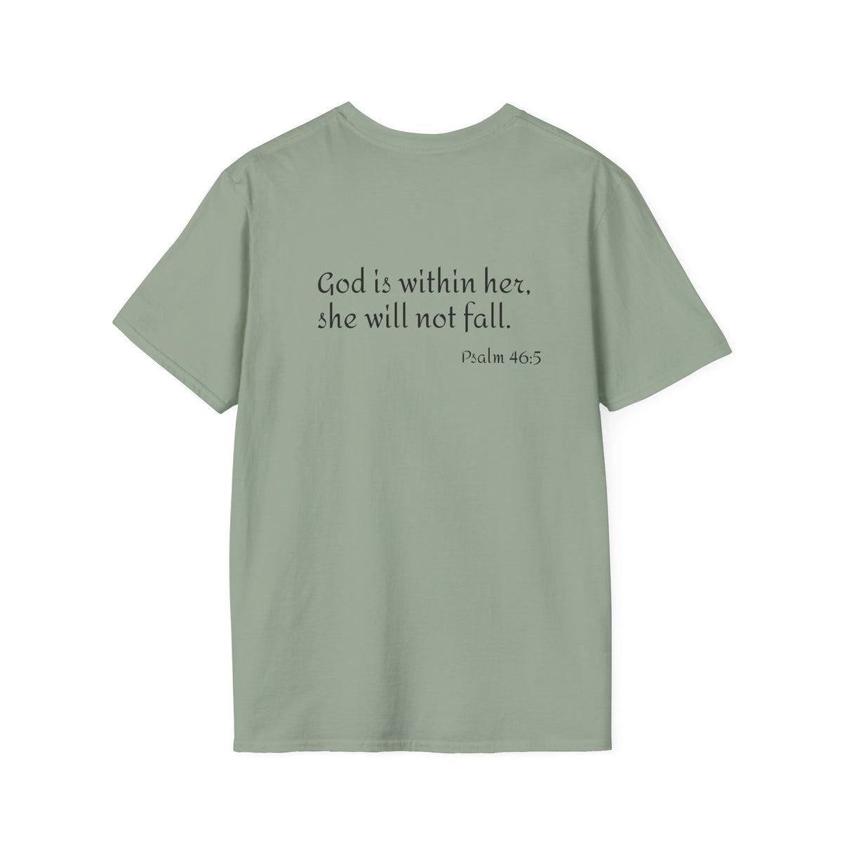 Personalized Mama T-Shirt — 'God is within her, she will not fall' Psalm 46:5 Christian Mom Tee