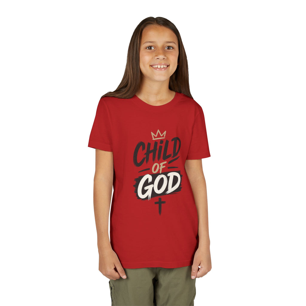 Child of God Youth Tee — Christian Kids Short Sleeve Shirt (faith, baptism, Sunday School)