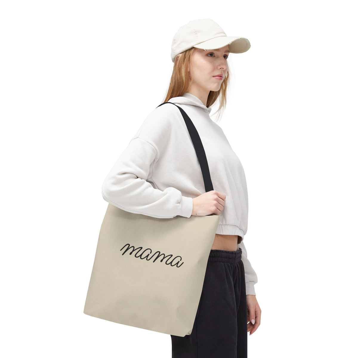 Mama Tote Bag — "God is within her; She will not fall" Script Canvas Tote