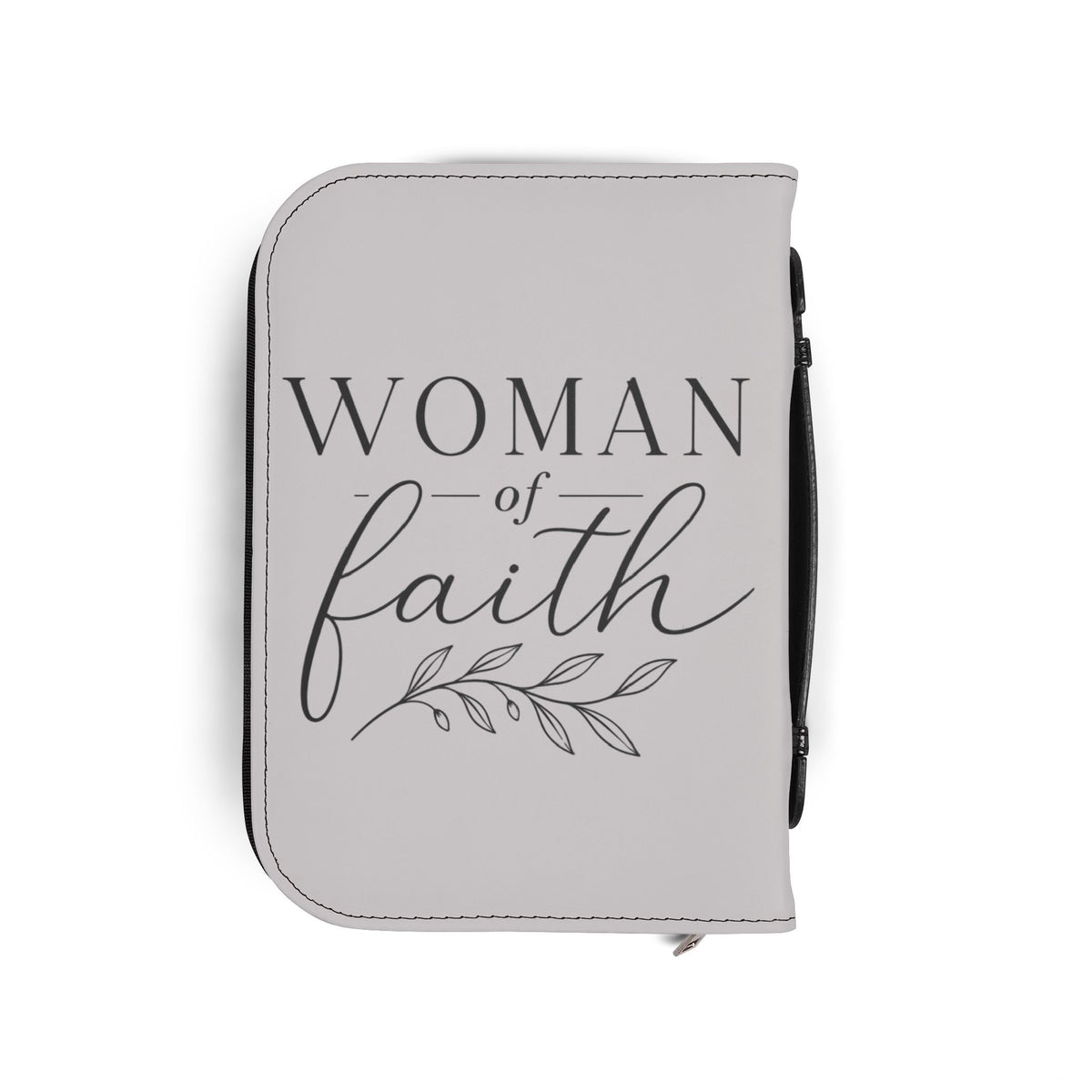 Woman of Faith Bible Cover — Zippered Leatherette Bible Case for Women