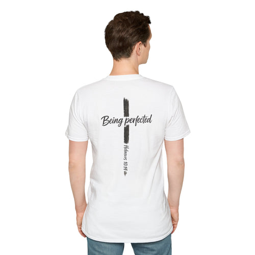 Being perfected T-Shirt — Inspirational Christian Cross Tee (Hebrews 10:14)