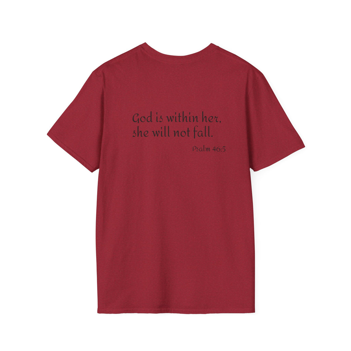 Personalized Mama T-Shirt — 'God is within her, she will not fall' Psalm 46:5 Christian Mom Tee