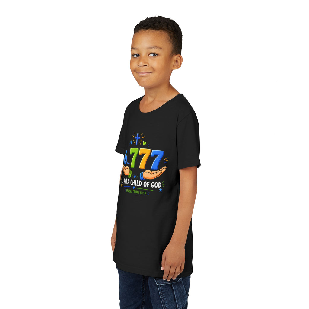 Youth Christian Tee - "6.777 I Am a Child of God" Kids Short Sleeve Shirt