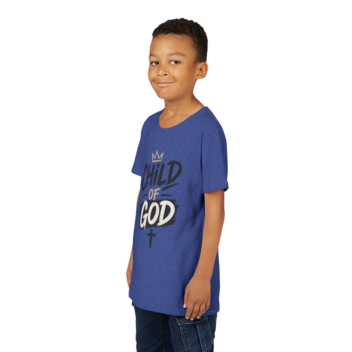 Child of God Youth Tee — Christian Kids Short Sleeve Shirt (faith, baptism, Sunday School)