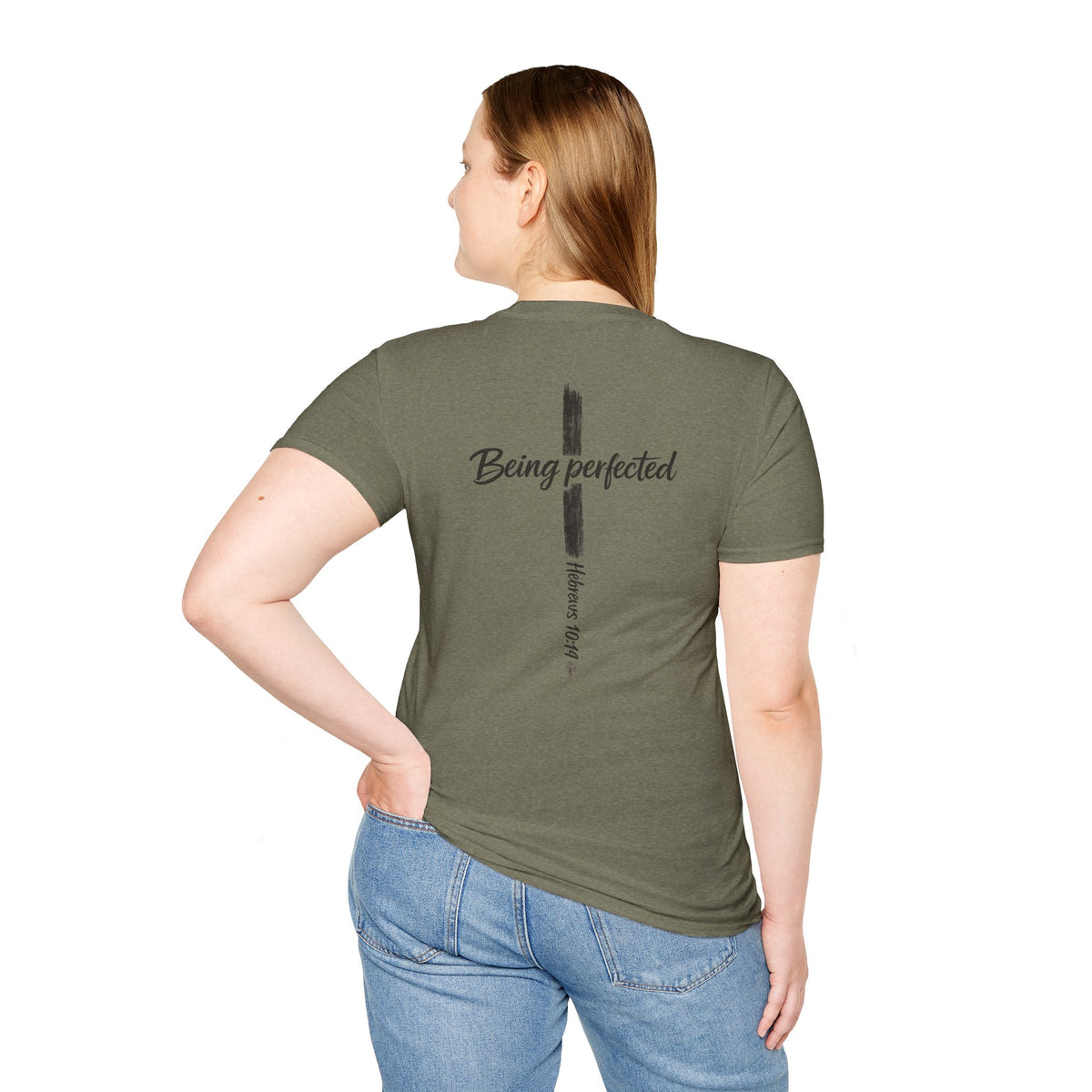 Being perfected T-Shirt — Inspirational Christian Cross Tee (Hebrews 10:14)
