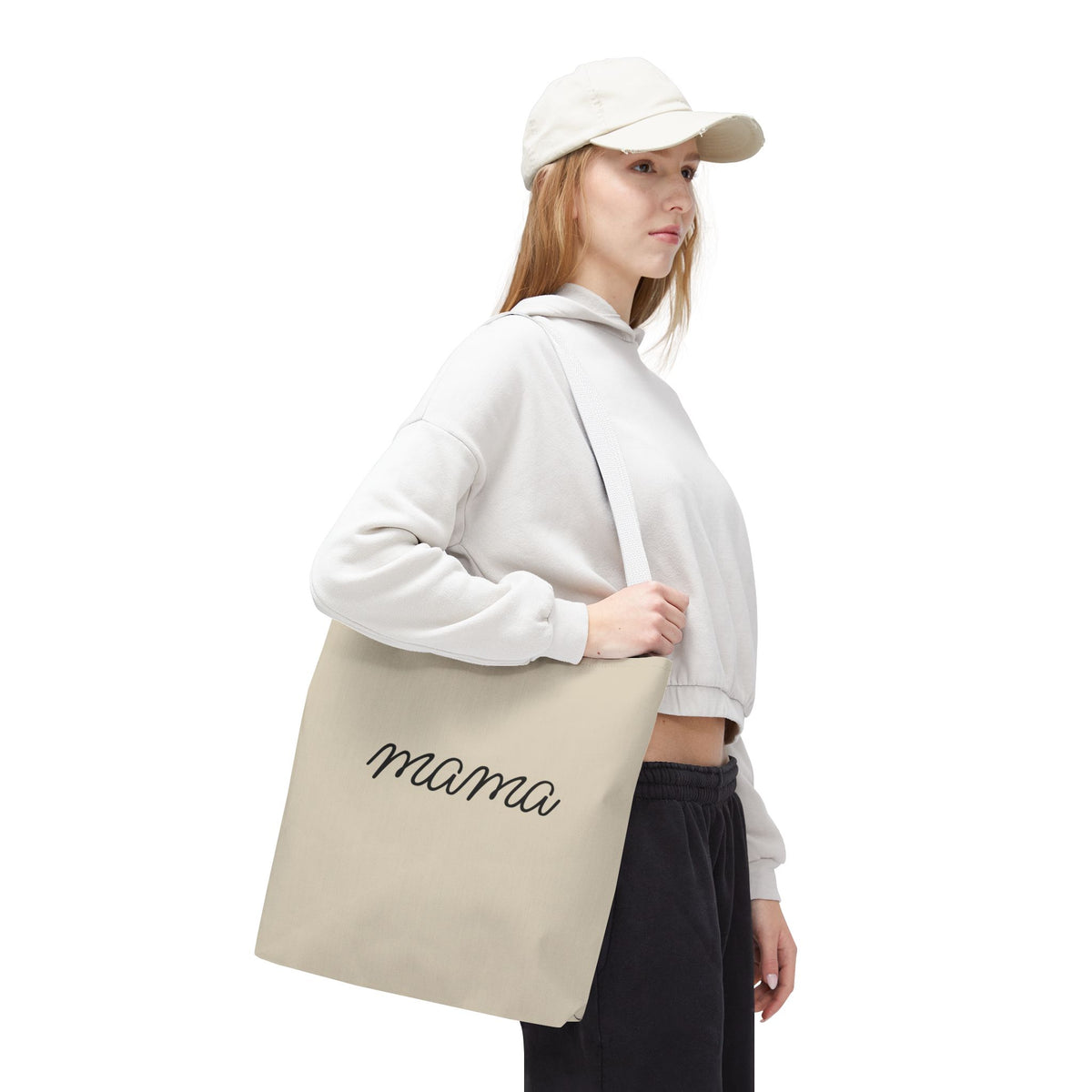 Mama Tote Bag — "God is within her; She will not fall" Script Canvas Tote