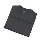 Hope Rises In Him T-Shirt — Christian Faith Inspirational Tee with Cross